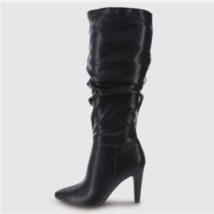 Christian Siriano Black Slouchy Heeled Boots